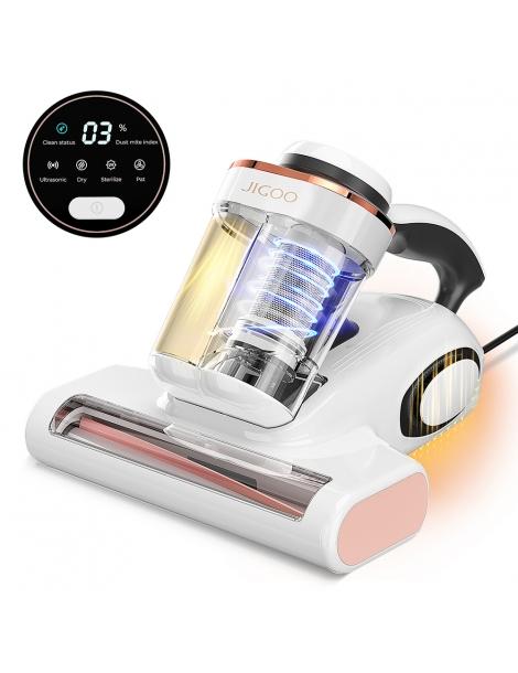 JIGOO J300 Pulitore Acari Smart a Doppia Vaschetta con Aspirazione da 13KPa Sensore Acaro Rullo Spazzola in Metallo In Linea