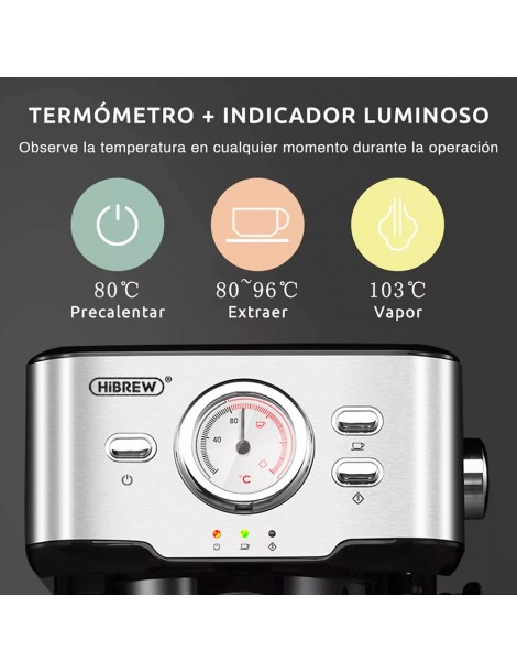 HiBREW H5 1050W Macchina da caffè 20 Bar Semi-Auto Cappuccino Espresso Capacità 1 5L Display temperatura Nuovo