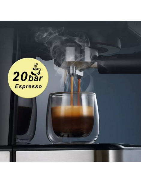 HiBREW H5 1050W Macchina da caffè 20 Bar Semi-Auto Cappuccino Espresso Capacità 1 5L Display temperatura Nuovo