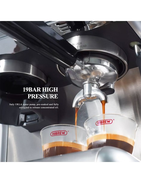 HiBREW H7 1550W Macchina da caffè 19Bar 2.8L Capacità d'acqua Caffettiera con Latte Cup Powder Tamper Scala elettronica Spedizione Gratuita