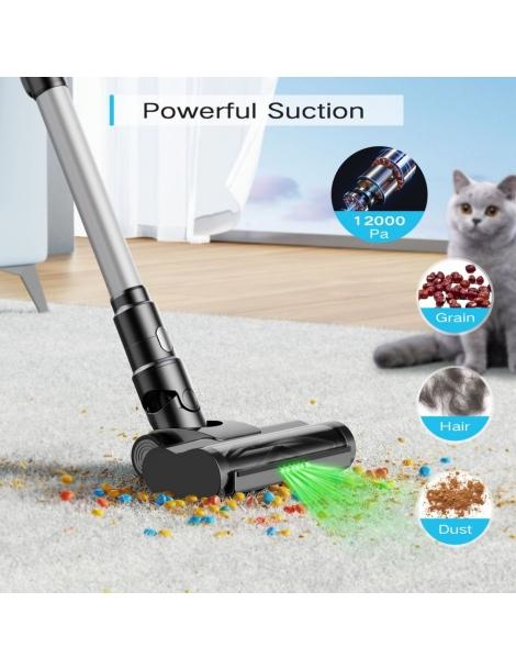 MOOSOO YC1 Aspirapolvere senza fili alta aspirazione 12kPa fino a 40min di funzionamento display a LED - Argento Sottocosto
