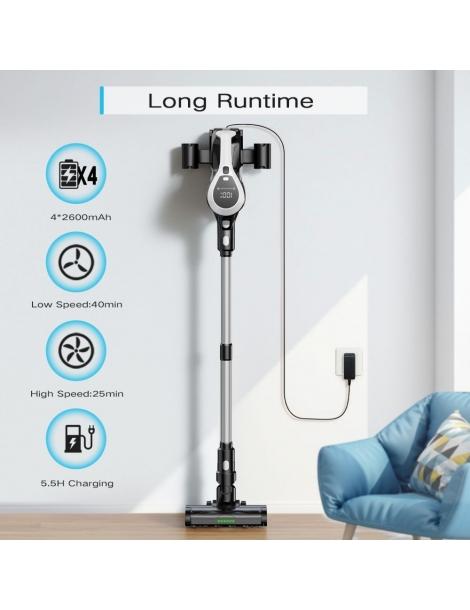 MOOSOO YC1 Aspirapolvere senza fili alta aspirazione 12kPa fino a 40min di funzionamento display a LED - Argento Sottocosto
