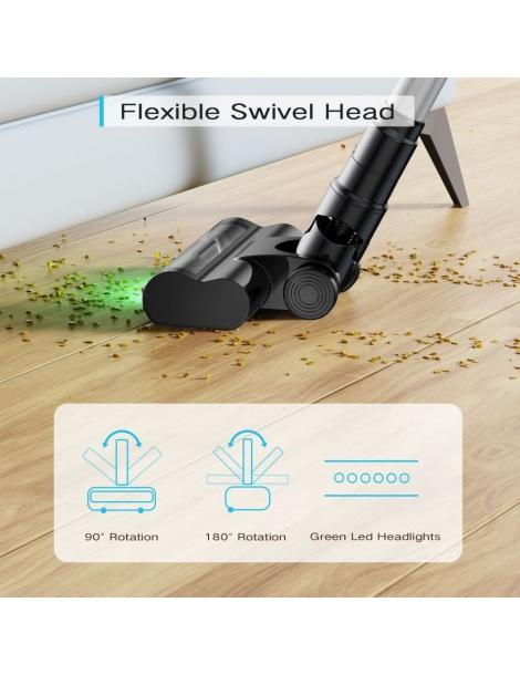 MOOSOO YC1 Aspirapolvere senza fili alta aspirazione 12kPa fino a 40min di funzionamento display a LED - Argento Sottocosto
