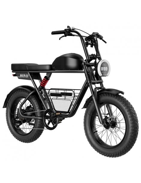 GUNAI-T Bicicletta elettrica motore 1000W batteria 48V 21Ah pneumatici grassi 20*4.0 pollici velocità massima 60km/h - Nero Offerta migliore