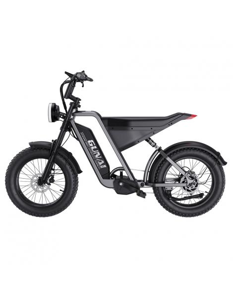 GUNAI-Y Bicicletta elettrica motore 1000W batteria 48V 18Ah pneumatici grassi 20*4.0 pollici velocità massima 60km/h - Nero Grandi sconti