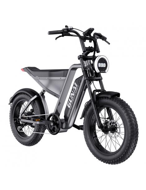GUNAI-Y Bicicletta elettrica motore 1000W batteria 48V 18Ah pneumatici grassi 20*4.0 pollici velocità massima 60km/h - Nero Grandi sconti