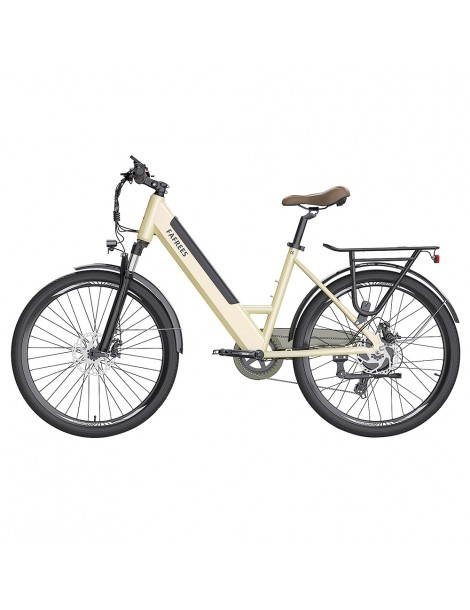 FAFREES F26 Pro 26'' E-Bike da città passo-passo 25 Km/h Motore 250W 36V 10Ah Batteria incorporata rimovibile-Oro Enormi risparmi