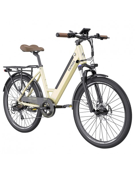 FAFREES F26 Pro 26'' E-Bike da città passo-passo 25 Km/h Motore 250W 36V 10Ah Batteria incorporata rimovibile-Oro Enormi risparmi