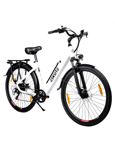 ESKUTE ES-28-SDXK Bicicletta elettrica motore da 250W batteria da 36V 20Ah pneumatici da 28*1.75 pollici - Bianco Prezzo basso