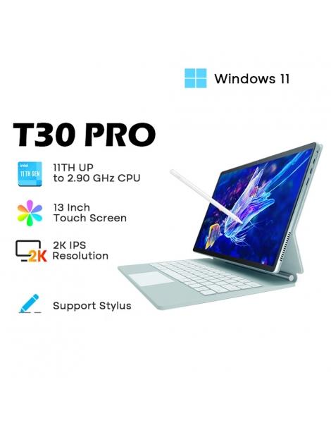 DERE T30 PRO 2-in-1 Laptop 13 pollici 2K IPS Touch Screen Tablet PC/Tastiera magica Penna stilo 16GB DDR4 512GB SSD - Verde Fino al 60% di sconto