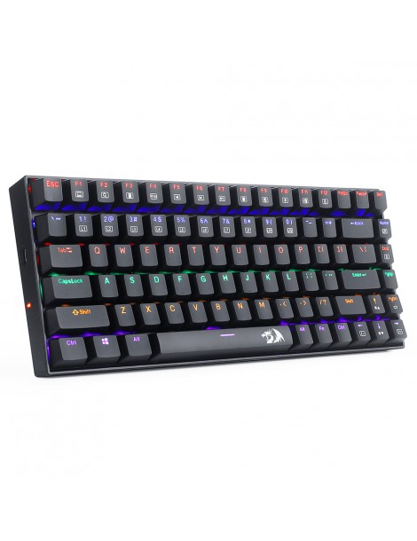 K629-KB 75% Arcobaleno LED retroilluminazione tastiera meccanica da gioco 84 tasti interruttore blu-nero Esporta salva