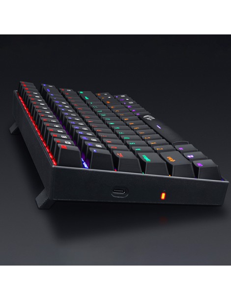 K629-KB 75% Arcobaleno LED retroilluminazione tastiera meccanica da gioco 84 tasti interruttore blu-nero Esporta salva