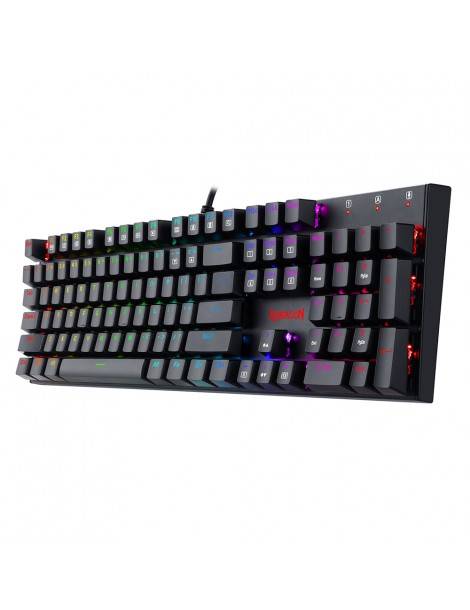 Tastiera meccanica cablata a 104 tasti K565-RGB Retroilluminazione RGB Layout USA Base in alluminio Interruttore rosso - Nero In vendita