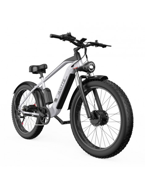 DUOTTS F26 26*4.0 Inch Bicicletta elettrica con pneumatici grassi doppio motore 750W*2 batteria LG 17.5Ah - Argento Shopping Online