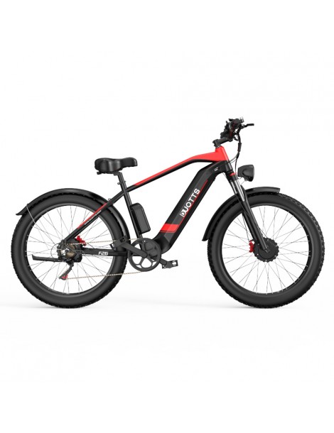 DUOTTS F26 26*4.0 Inch Bicicletta elettrica con pneumatici grassi doppio motore 750W*2 batteria LG 17.5Ah - Nero Affare Del Giorno