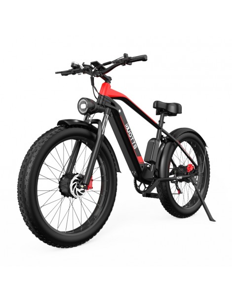 DUOTTS F26 26*4.0 Inch Bicicletta elettrica con pneumatici grassi doppio motore 750W*2 batteria LG 17.5Ah - Nero Affare Del Giorno