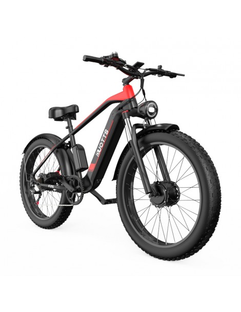 DUOTTS F26 26*4.0 Inch Bicicletta elettrica con pneumatici grassi doppio motore 750W*2 batteria LG 17.5Ah - Nero Affare Del Giorno