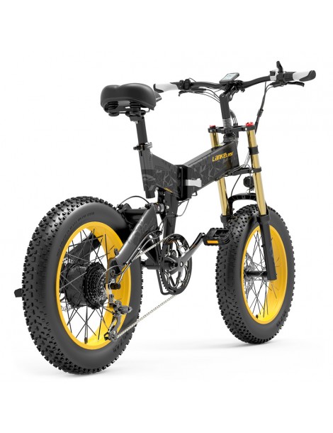 LANKELEISI X3000 Plus Bicicletta elettrica pieghevole Big Fork 48V 1000W Motore 17.5Ah Batteria - Nero In Vendita