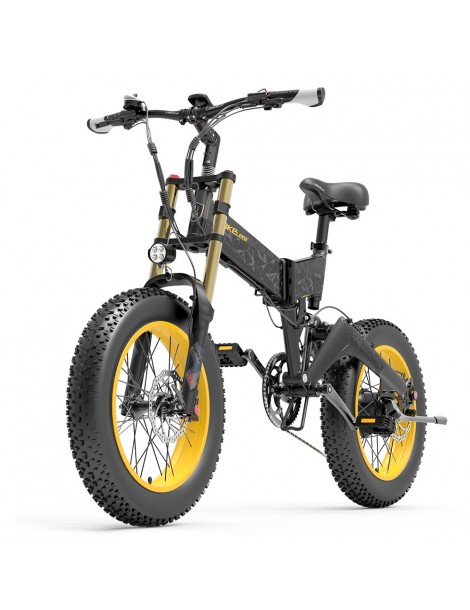 LANKELEISI X3000 Plus Bicicletta elettrica pieghevole Big Fork 48V 1000W Motore 17.5Ah Batteria - Nero In Vendita