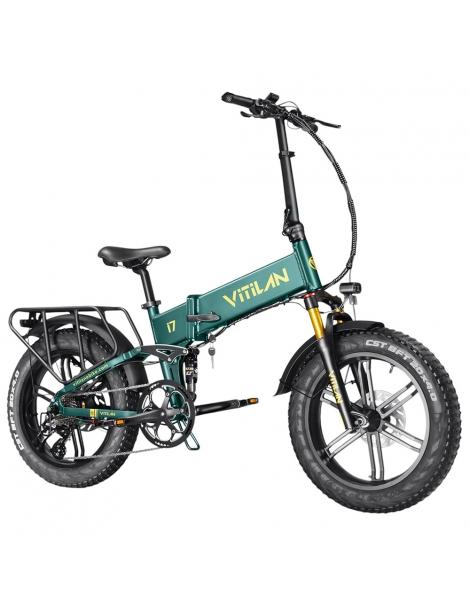 Vitilan I7 Pro 3.0 Bicicletta elettrica motore 750W 48V 20Ah pneumatico grasso 20*4.0 pollici 45km/h 80Nm 110km - Verde Flash Sale