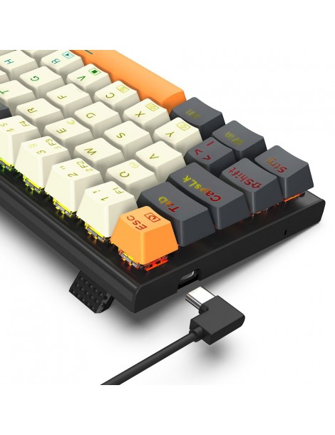 K633CGO-RGB Ryze Tastiera da gioco meccanica compatta a 68 tasti Layout tedesco Interruttore rosso retroilluminato RGB Comprane uno, ottenene uno gratis