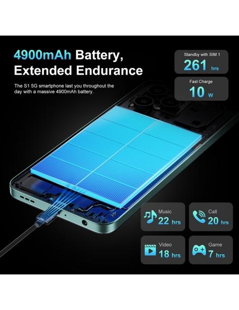 FOSSiBOT S1 5G 6GB+128GB Smartphone schermo da 6 745 pollici fotocamera da 50MP NFC GPS Android 14 - Nero Sconti VIP