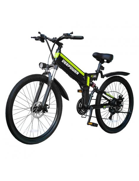 DEEPOWER K26 Bicicletta elettrica pieghevole pneumatici da 26 pollici motore da 48V 500W batteria da 12 8Ah Fino al 65% di sconto