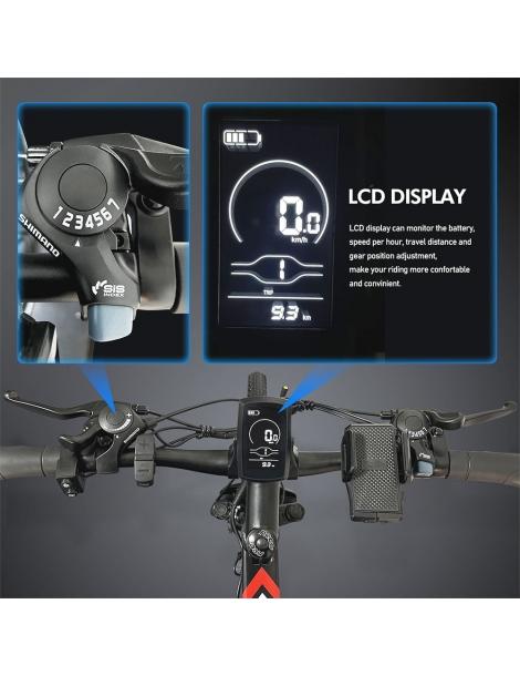 Kaisda K1 Ciclomotore elettrico pieghevole pneumatico da 26 pollici motore da 500W batteria agli ioni di litio da 10Ah - Nero Offerta speciale della fabbrica