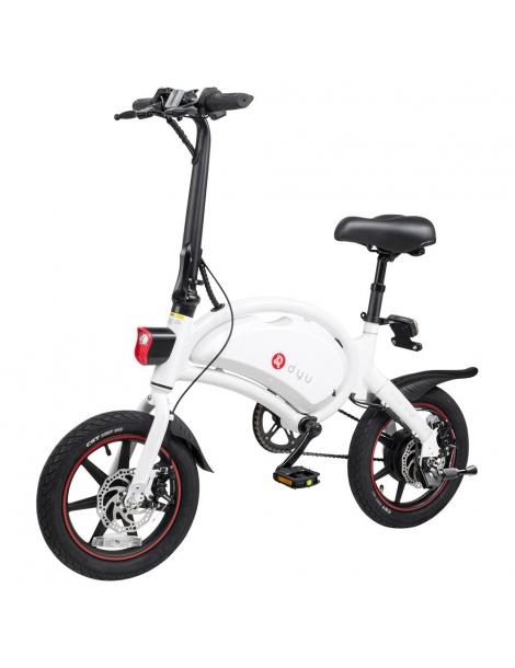 DYU D3+ ciclomotore elettrico pieghevole con pneumatici da 14" motore senza spazzole da 240W batteria 10AH - Bianco 50% di sconto con spedizione gratuita