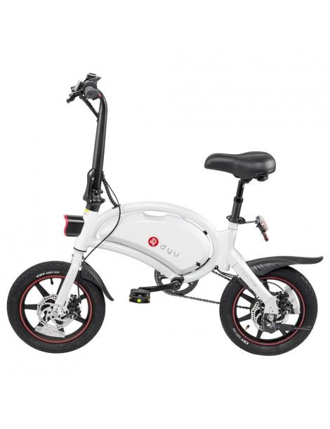 DYU D3+ ciclomotore elettrico pieghevole con pneumatici da 14" motore senza spazzole da 240W batteria 10AH - Bianco 50% di sconto con spedizione gratuita