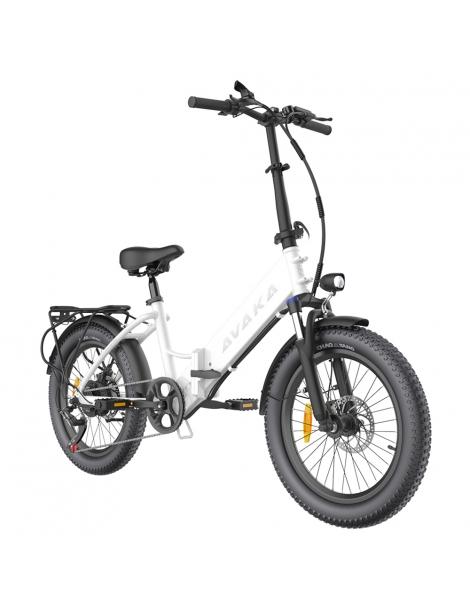 AVAKA K300 Bicicletta elettrica pieghevole motore 350W batteria 36V 16Ah pneumatici 20*3.0 pollici 31km/h 100km - Bianco Qualità Garantita