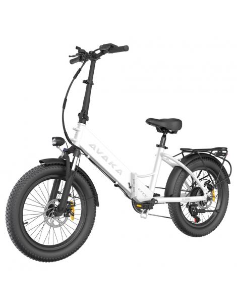 AVAKA K300 Bicicletta elettrica pieghevole motore 350W batteria 36V 16Ah pneumatici 20*3.0 pollici 31km/h 100km - Bianco Qualità Garantita