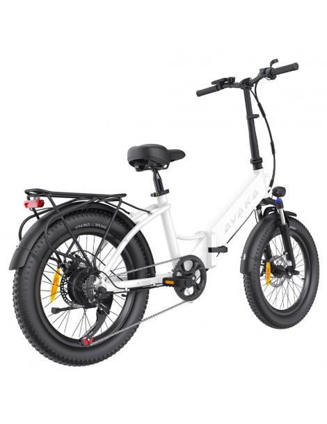 AVAKA K300 Bicicletta elettrica pieghevole motore 350W batteria 36V 16Ah pneumatici 20*3.0 pollici 31km/h 100km - Bianco Qualità Garantita