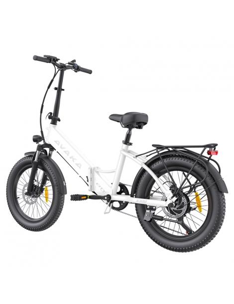 AVAKA K300 Bicicletta elettrica pieghevole motore 350W batteria 36V 16Ah pneumatici 20*3.0 pollici 31km/h 100km - Bianco Qualità Garantita
