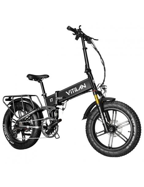 Vitilan I7 Pro 3.0 Bicicletta elettrica motore 750W 48V 20Ah pneumatico grasso 20*4.0 pollici 45km/h 80Nm 110km - Nero Negozi Online