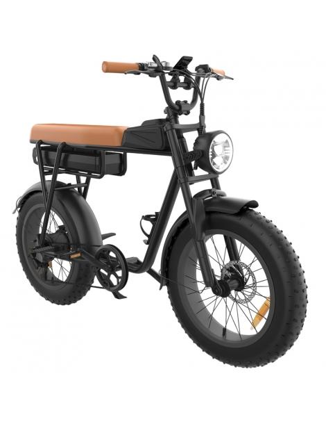 YAMALI FXH-006 Bicicletta elettrica Motore 1000W Batteria 48V 20Ah Pneumatici grassi 20*4'' - Marrone Promozione Limitata