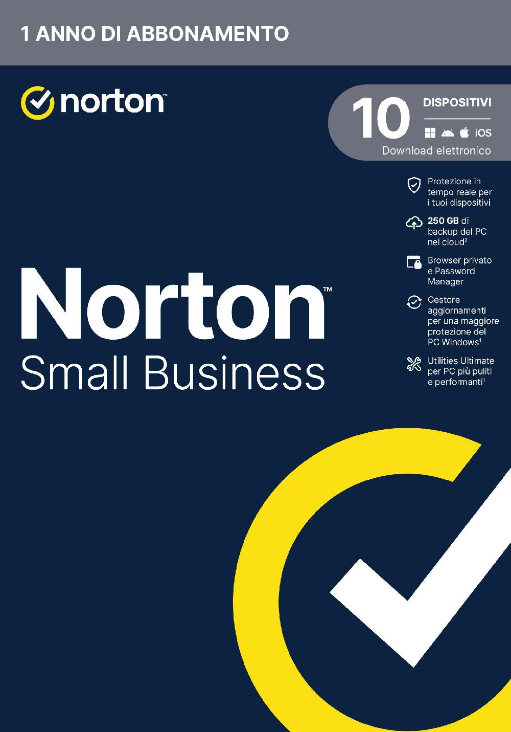 Norton Small Business Protezione antivirus per piccole imprese e small office 10 dispositivi Licenza di 1 anno Fino al 60% di sconto