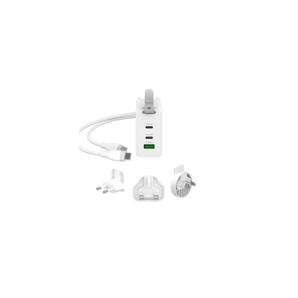 j5create 65W GaN USB-C 3-Port Traveler Charger with changeable AC plugs and USB-C cable Qualità Garantita