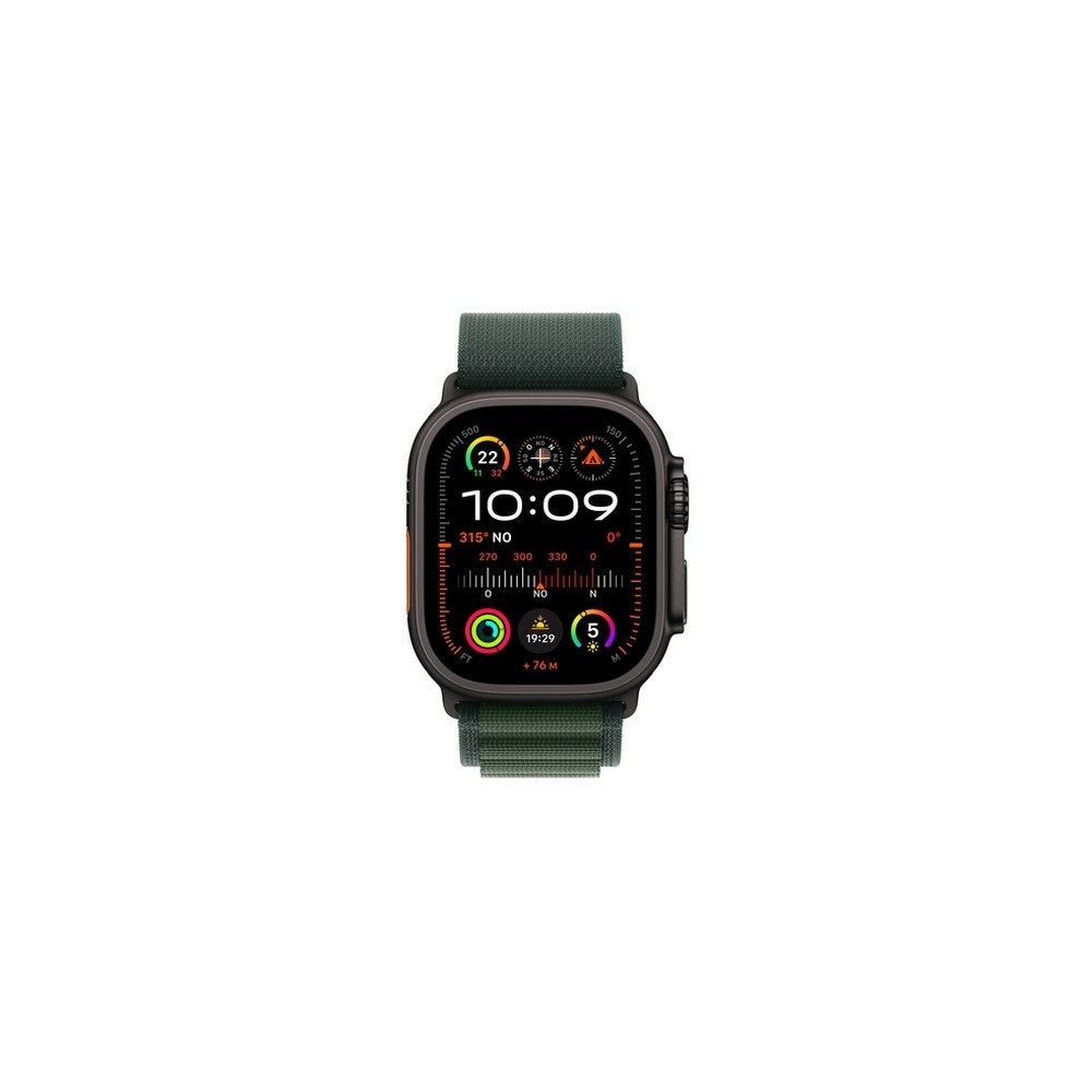 APPLE Apple Watch Ultra 2 GPS + Cellular 49mm Black Titanium Case with Dark Green Alpine Loop - Small Offerta settimanale