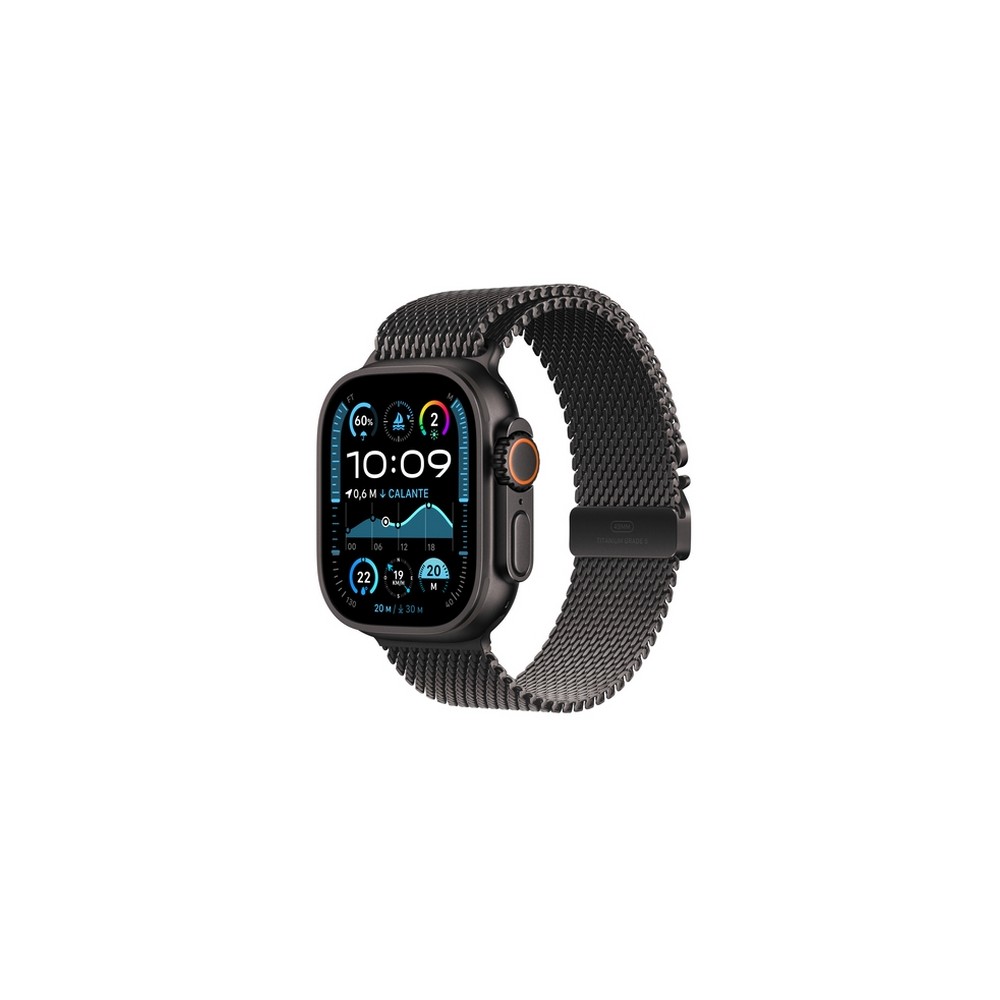 APPLE Apple Watch Ultra 2 GPS + Cellular 49mm Black Titanium Case with Black Titanium Milanese Loop - L Fino al 50% di sconto