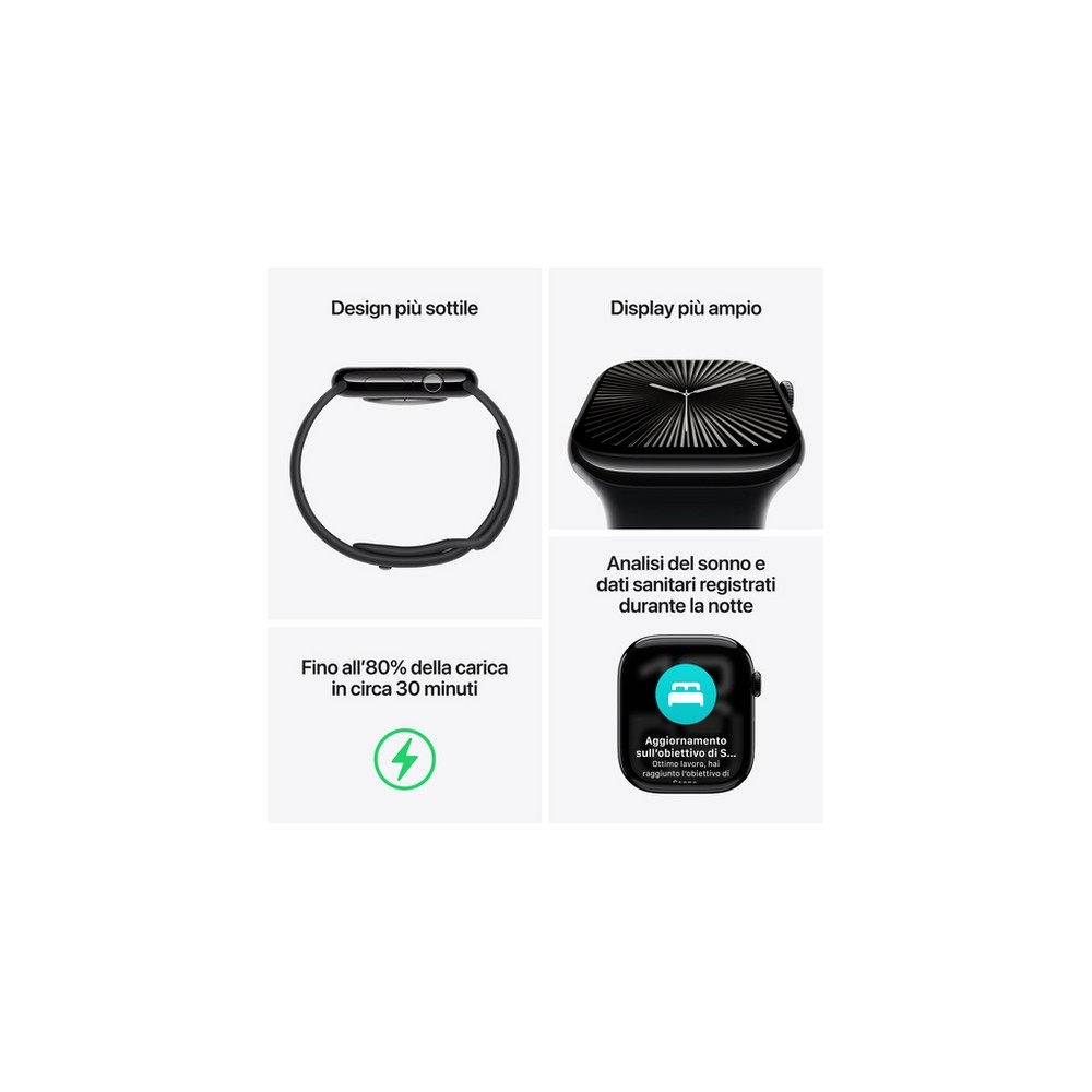 APPLE Apple Watch Series 10 GPS 42mm Jet Black Aluminium Case with Ink Sport Loop Super sconto