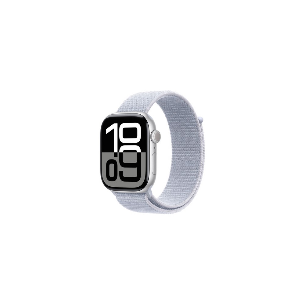APPLE Apple Watch Series 10 GPS 46mm Silver Aluminium Case with Blue Cloud Sport Loop Esporta salva