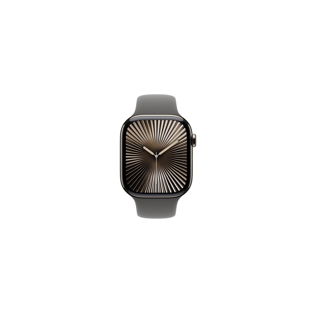 APPLE Apple Watch Series 10 GPS + Cellular 46mm Natural Titanium Case with Stone Grey Sport Band - S/M Sconto
