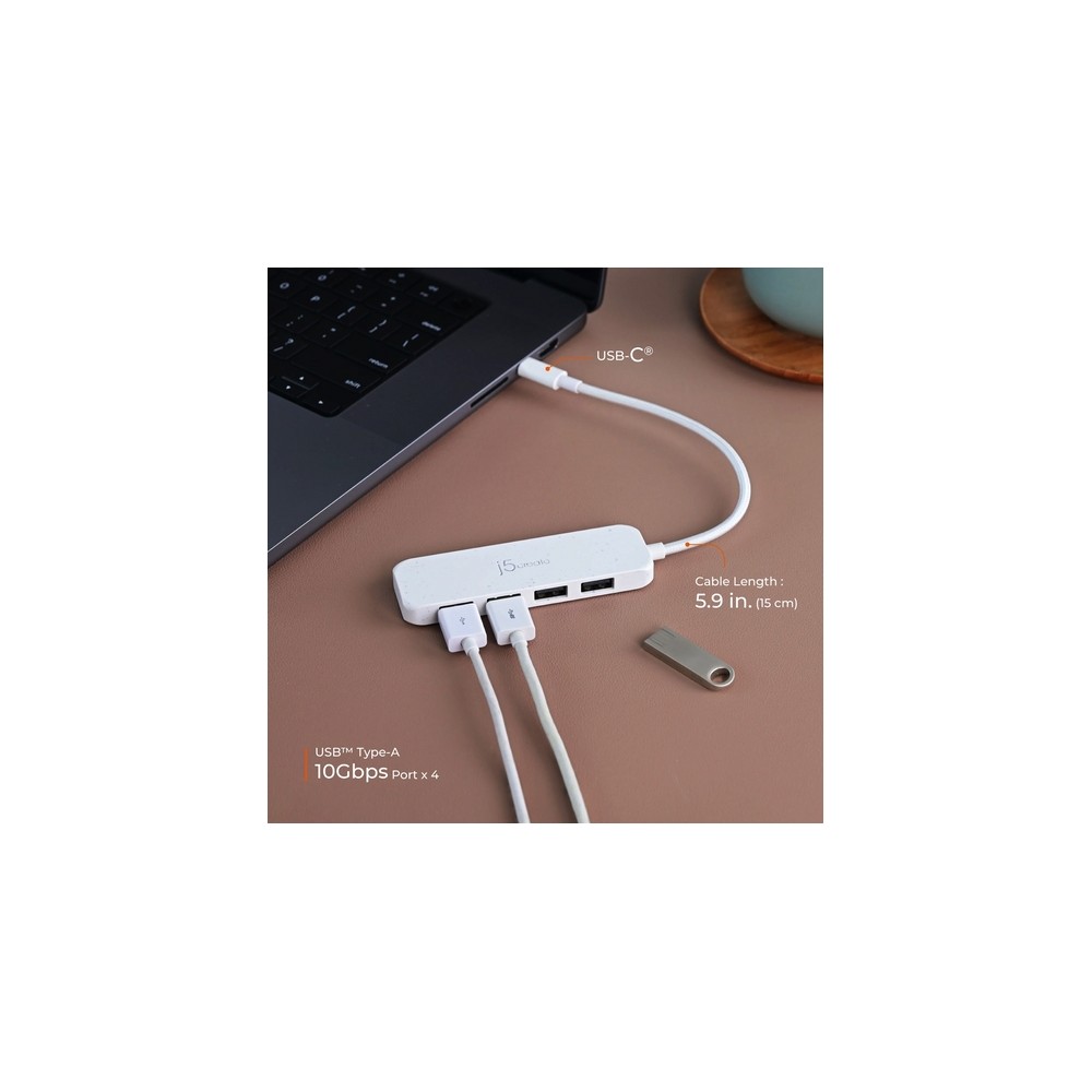 j5create Eco-Friendly USB-C to 4-Port Type-A Gen 2 Hub Fino al 65% di sconto