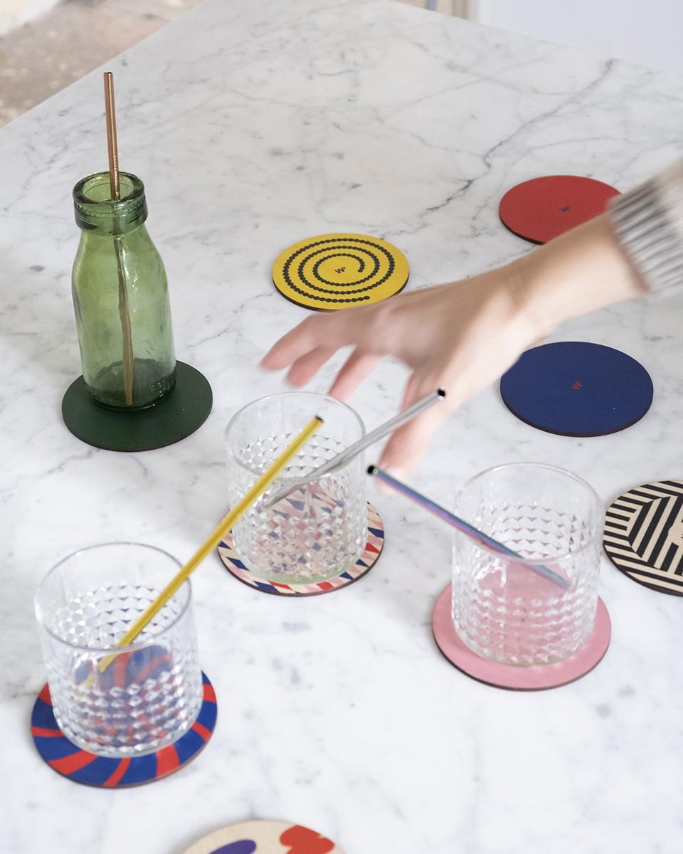 Wood'd FUNKY COASTERS SET Vendita Economica