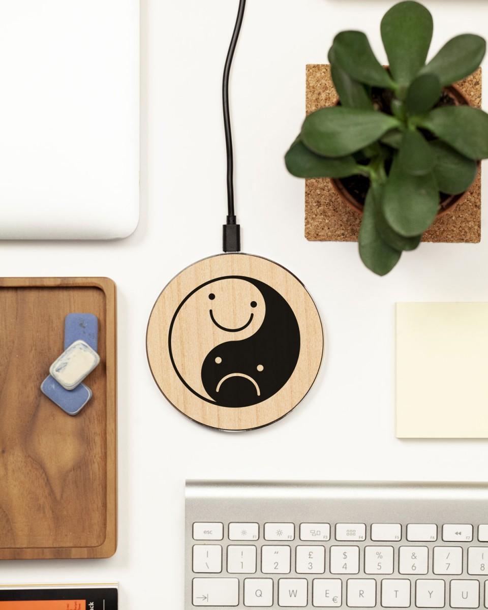 Wood'd Charger Happy Sad Saldi