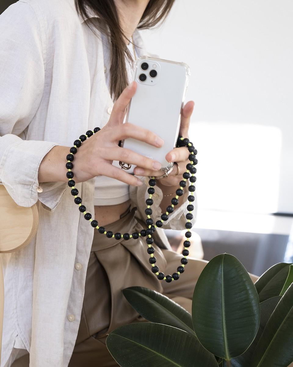 Wood'd Pearls Black Necklace